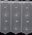 Rideau Brise-bise brod� Fleurs 4 hauteurs 