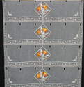Laize organza Taupe brod�e Orang� 59 ou 90 cm